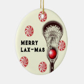 Personalisiertes Lacrosse-Geschenk Keramikornament (Rechts)