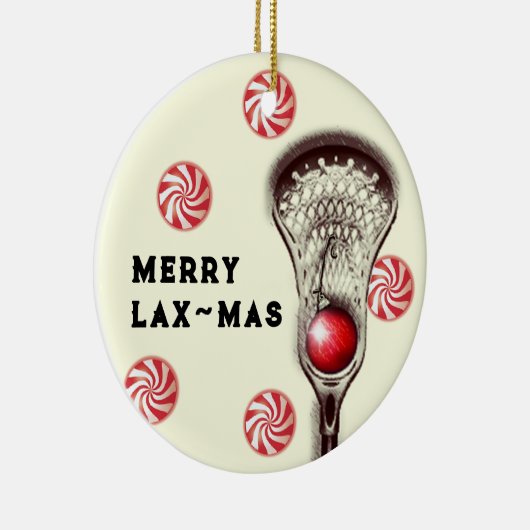 Personalisiertes Lacrosse-Geschenk Keramikornament (Rechts)