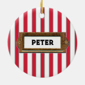 Personalisiertes Lacrosse-Geschenk Keramikornament (Hinten)