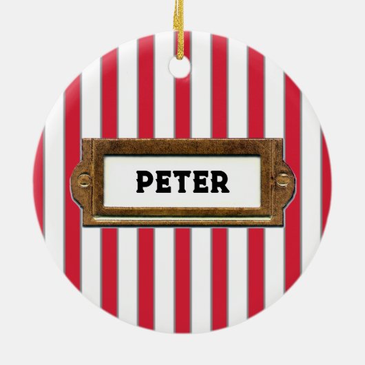 Personalisiertes Lacrosse-Geschenk Keramikornament (Hinten)