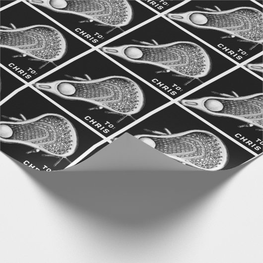 Personalisiertes Lacrosse Geschenkpapier (Ecke)