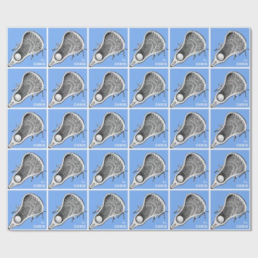 Personalisiertes Lacrosse Geschenkpapier (Flach)