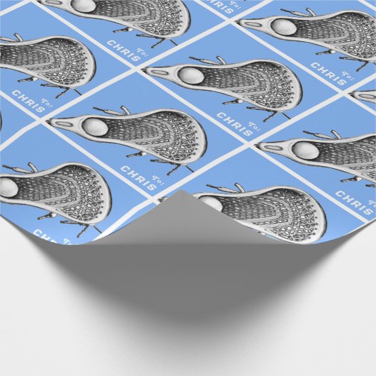 Personalisiertes Lacrosse Geschenkpapier (Ecke)