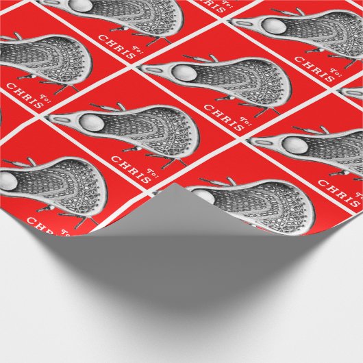 Personalisiertes Lacrosse Geschenkpapier (Ecke)