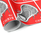 Personalisiertes Lacrosse Geschenkpapier (Rolleneckpunkt)