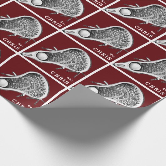 Personalisiertes Lacrosse Geschenkpapier (Ecke)