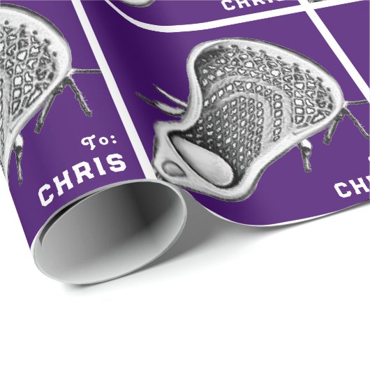 Personalisiertes Lacrosse Geschenkpapier (Rolleneckpunkt)