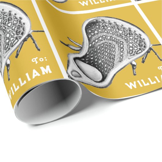 Personalisiertes Lacrosse Geschenkpapier (Rolleneckpunkt)
