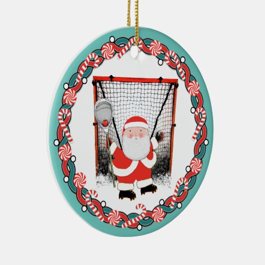 Personalisiertes Lacrosse Goalie Weihnachtsgeschen Keramik Ornament (Rechts)