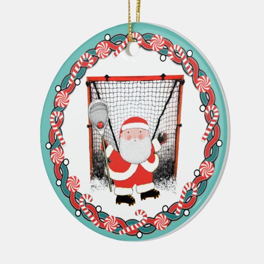 Personalisiertes Lacrosse Goalie Weihnachtsgeschen Keramik Ornament (Links)