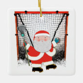 Personalisiertes Lacrosse Holiday-Geschenk Keramikornament (Vorderseite)