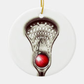 Personalisiertes Lacrosse Holiday-Geschenk Keramikornament (Vorne)