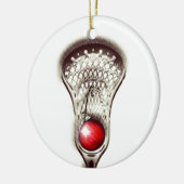 Personalisiertes Lacrosse Holiday-Geschenk Keramikornament (Links)