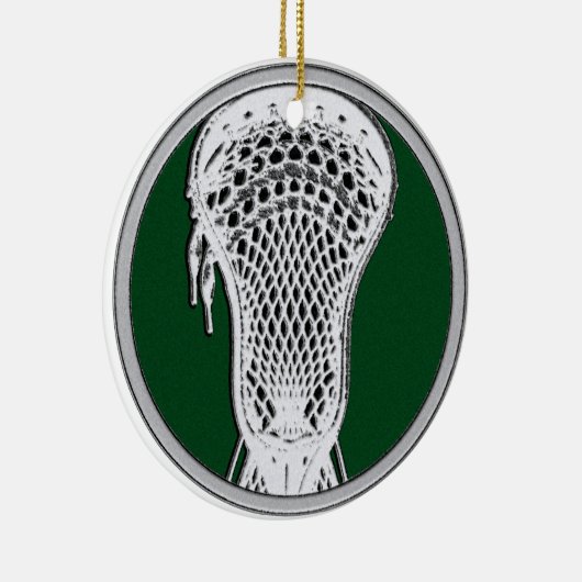 Personalisiertes Lacrosse Keepake-Geschenk Keramik Ornament (Rechts)