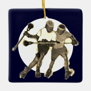 Personalisiertes Lacrosse Keepake-Geschenk Keramikornament