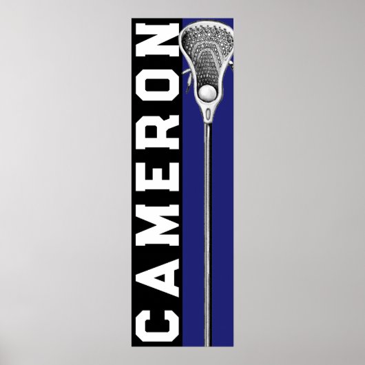Personalisiertes Lacrosse-Team Blau Poster (Vorne)