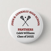 Personalisiertes Lacrosse-Team der Maroon High Sch Button (Vorderseite)