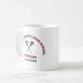 Personalisiertes Lacrosse-Team der Maroon High Sch Kaffeetasse (Vorderseite Links)