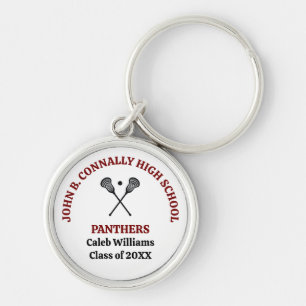 Personalisiertes Lacrosse-Team der Maroon High Sch Schlüsselanhänger