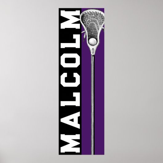 Personalisiertes Lacrosse-Team Lila Poster (Vorne)
