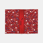 Personalisiertes Lacrossemuster Fleecedecke (Vorderseite (Horizontal))