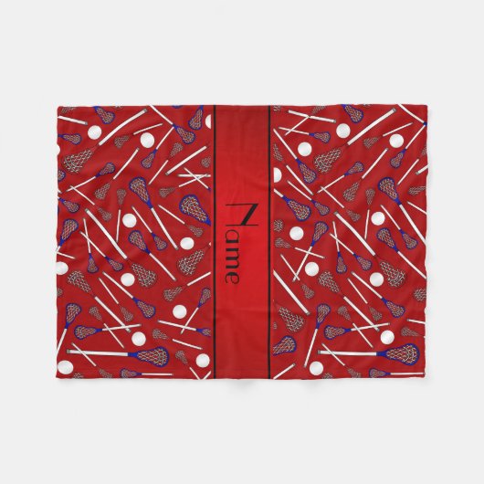 Personalisiertes Lacrossemuster Fleecedecke (Vorderseite (Horizontal))