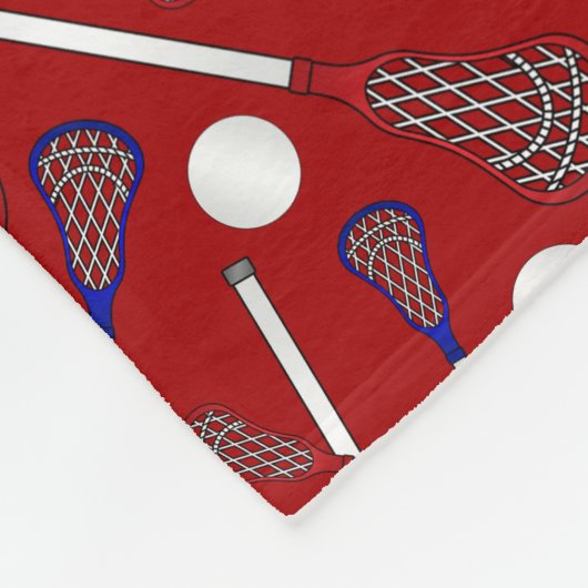 Personalisiertes Lacrossemuster Fleecedecke (Ecke)