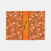 Personalisiertes Lacrossemuster Fleecedecke (Vorderseite (Horizontal))