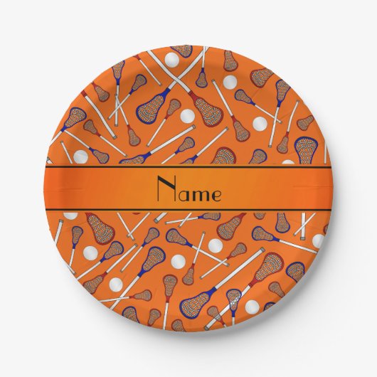 Personalisiertes Lacrossemuster Pappteller (Vorderseite)