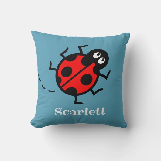 Personalisiertes Ladybird Pattern Cushion Kissen (Vorderseite)