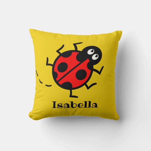 Personalisiertes Ladybird Pattern Cushion Kissen (Vorderseite)