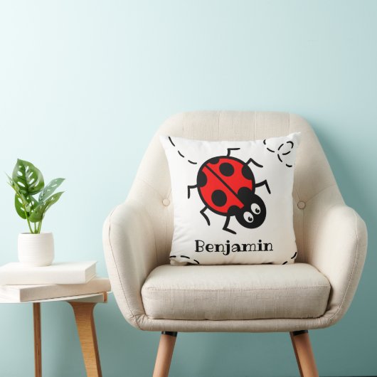 Personalisiertes Ladybird Pattern Cushion Kissen (Stuhl )