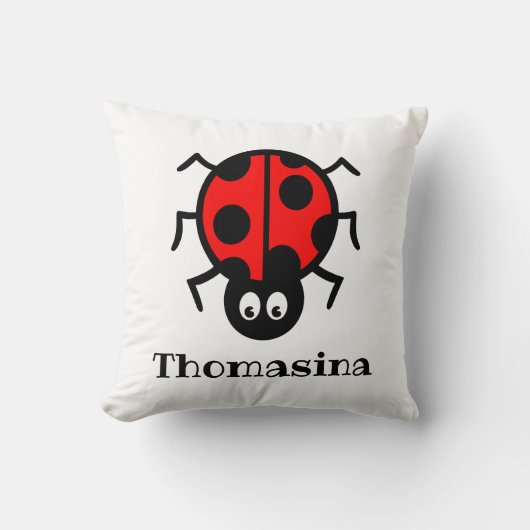 Personalisiertes Ladybird Pattern Cushion Kissen (Vorderseite)