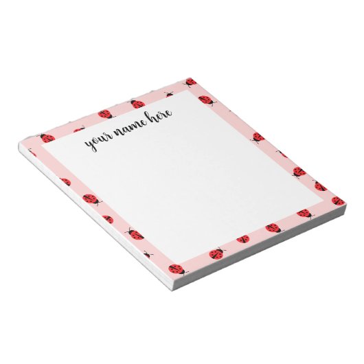 Personalisiertes Ladybug Notepad Notizblock (angewinkelt)