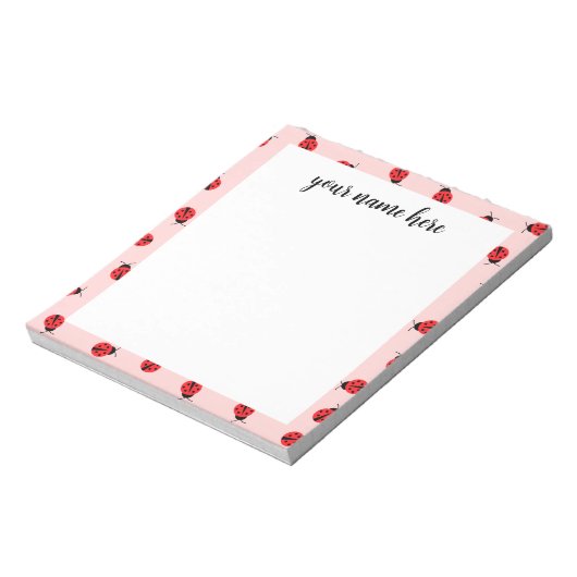 Personalisiertes Ladybug Notepad Notizblock (Rotiert)
