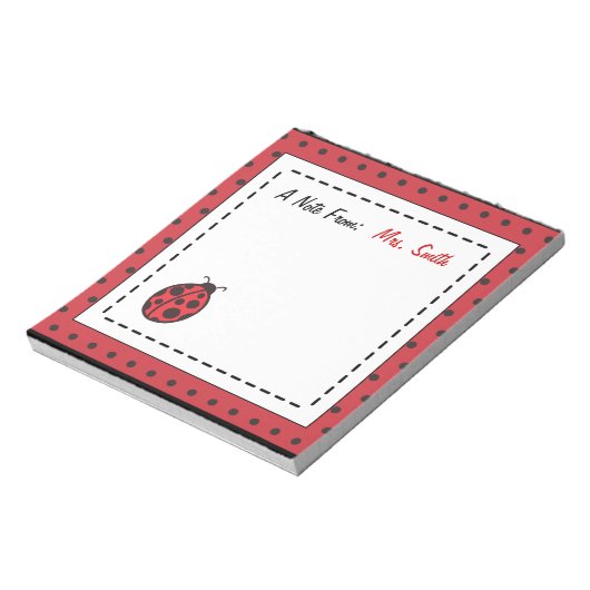 Personalisiertes Ladybug Notepad Notizblock (Rotiert)