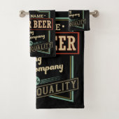 Personalisiertes Lager Bierbrauer Co Label Bar Pub Badhandtuch Set (Insitu)