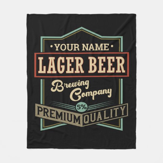 Personalisiertes Lager Bierbrauer Co Label Bar Pub Fleecedecke (Vorderseite)