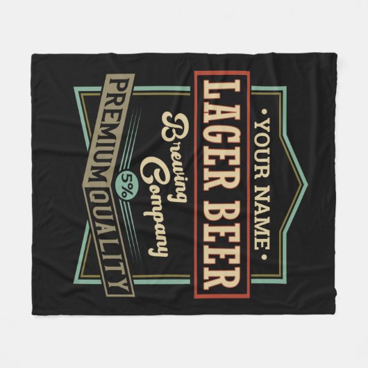 Personalisiertes Lager Bierbrauer Co Label Bar Pub Fleecedecke (Vorderseite (Horizontal))