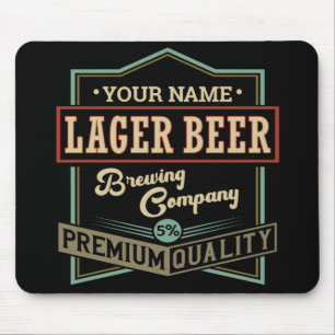 Personalisiertes Lager Bierbrauer Co Label Bar Pub Mousepad
