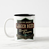 Personalisiertes Lager Bierbrauer Co Label Bar Pub Zweifarbige Tasse (Links)
