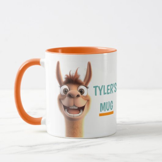 Personalisiertes Lama mit Name Tasse (Links)