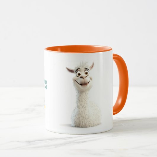 Personalisiertes Lama mit Name Tasse (VorderseiteRechts)