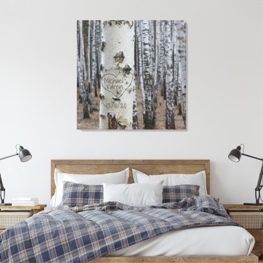 Personalisiertes Land Rustikale Namen im Herzen Leinwanddruck (Insitu (Schlafzimmer))