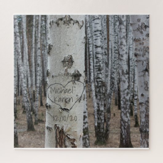 Personalisiertes Land Rustikale Namen im Herzen Puzzle (Vertikal)