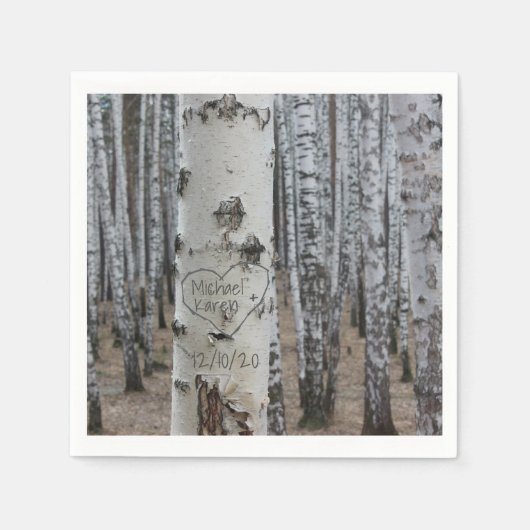 Personalisiertes Land Rustikale Namen im Herzen Serviette (Vorderseite)