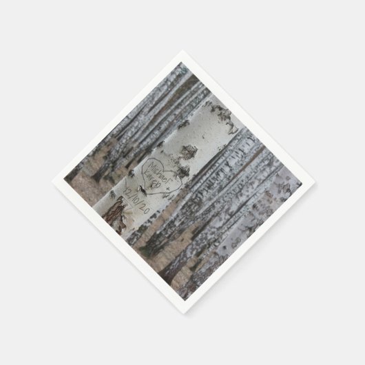 Personalisiertes Land Rustikale Namen im Herzen Serviette (Ecke)