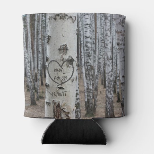 Personalisiertes Land Rustikales Herz Dosenkühler (Rückseite)