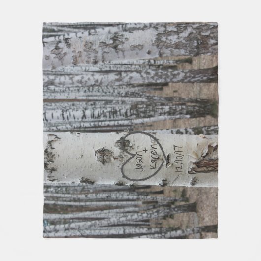 Personalisiertes Land Rustikales Herz Fleecedecke (Vorderseite)