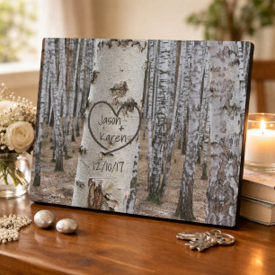 Personalisiertes Land Rustikales Herz Fotoplatte